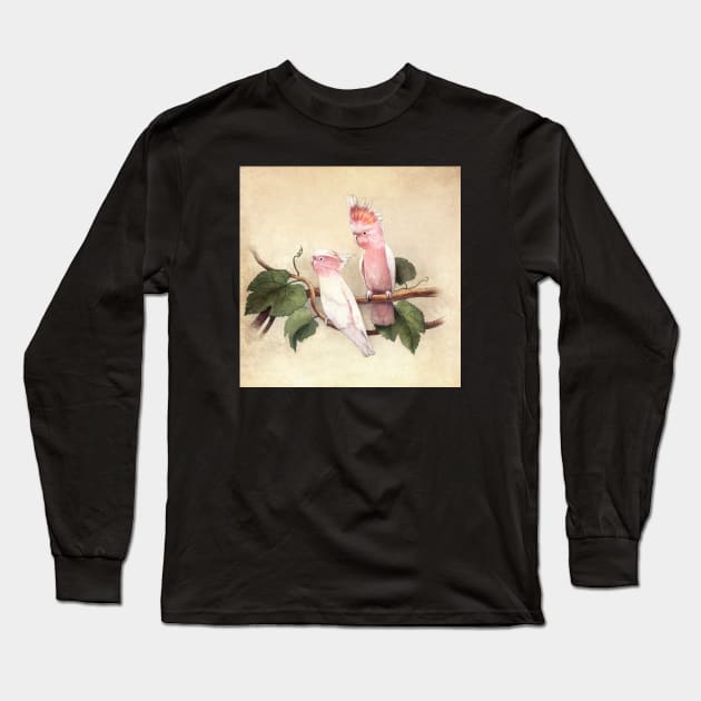 Pink Cockatoos Long Sleeve T-Shirt by Terry Fan